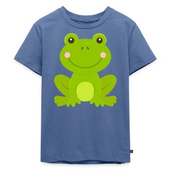 Frosch - Kinder Premium Bio T-Shirt - Taubenblau - Vorne - Mikhail (115cm)