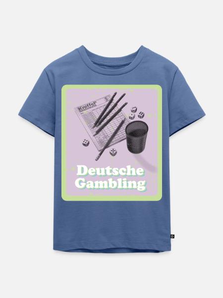 Kniffel Deutsche Gambling - Kinder Premium Bio T-Shirt - Taubenblau