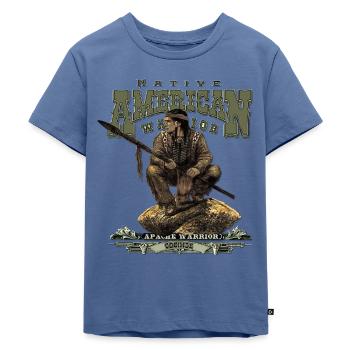 Apachen-Krieger Cochise - Kinder Premium Bio T-Shirt - Taubenblau - Vorne - Mikhail (115cm)