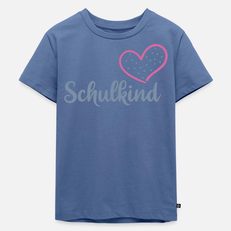 Schulkind - Kinder Premium Bio T-Shirt - Taubenblau