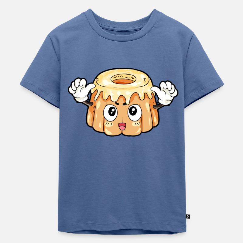 Pudding Essen Feinschmecker Geschenk - Kinder Premium Bio T-Shirt - Taubenblau