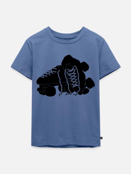Rollschuhe - Kinder Premium Bio T-Shirt - Taubenblau