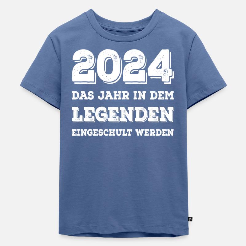 DE_Einschulung_Legenden - Kinder Premium Bio T-Shirt - Taubenblau