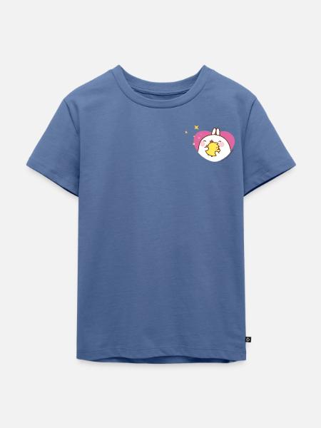 Molang Piu Piu Freundschaft - Kinder Premium Bio T-Shirt - Taubenblau