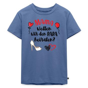 Heiratsantrag Machen Hochzeitsantrag Ideen - Kinder Premium Bio T-Shirt - Taubenblau - Vorne - Mikhail (115cm)