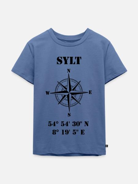 Sylt - Kinder Premium Bio T-Shirt - Taubenblau