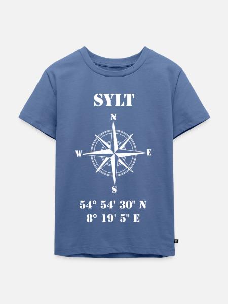 Sylt - Kinder Premium Bio T-Shirt - Taubenblau