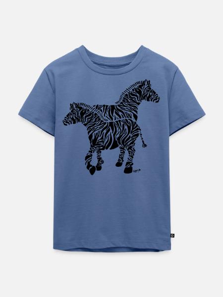 Zwei Zebras - Kinder Premium Bio T-Shirt - Taubenblau