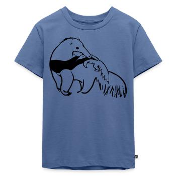 Ameisenbär Mutter mit Baby - Kinder Premium Bio T-Shirt - Taubenblau - Vorne - Mikhail (115cm)