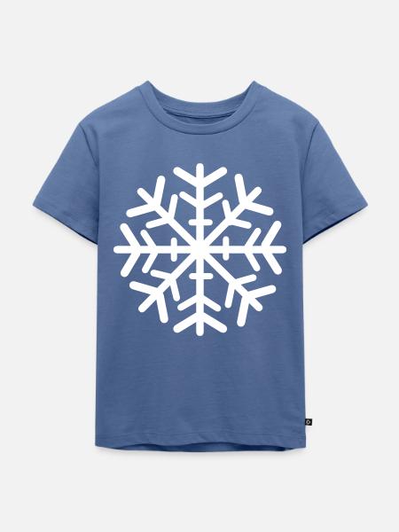 Schneeflocke - Kinder Premium Bio T-Shirt - Taubenblau