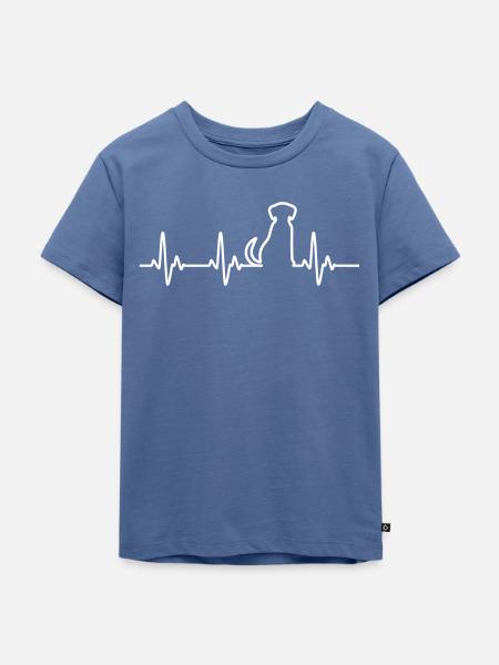 Hunde Herz - Kinder Premium Bio T-Shirt - Taubenblau