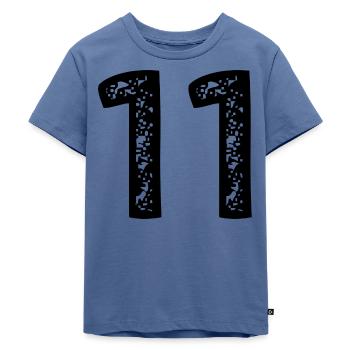 11 Zahl Trikot - Kinder Premium Bio T-Shirt - Taubenblau - Vorne - Mikhail (115cm)