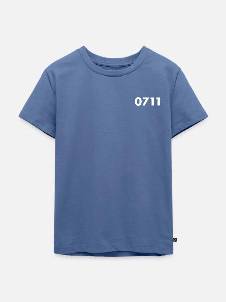0711 weiß - Kinder Premium Bio T-Shirt - Taubenblau