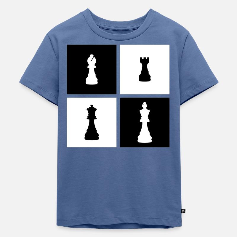 échecs - T-shirt Premium bio Enfant - bleu pigeon