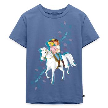 Bibi und Tina Auf die Pferde, fertig, los! - Kinder Premium Bio T-Shirt - Taubenblau - Vorne - Mikhail (115cm)