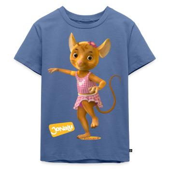 JoNaLu Mäusemädchen Naya - Kinder Premium Bio T-Shirt - Taubenblau - Vorne - Mikhail (115cm)