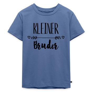 KLEINER BRUDER - Kinder Premium Bio T-Shirt - Taubenblau - Vorne - Mikhail (115cm)