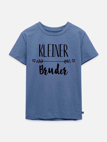 KLEINER BRUDER - Kinder Premium Bio T-Shirt - Taubenblau
