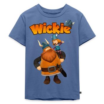 Wickie Und Die Starken Männer Wickie & Halvar - Kinder Premium Bio T-Shirt - Taubenblau - Vorne - Mikhail (115cm)