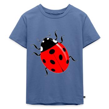 Marienkäfer - Kinder Premium Bio T-Shirt - Taubenblau - Vorne - Mikhail (115cm)