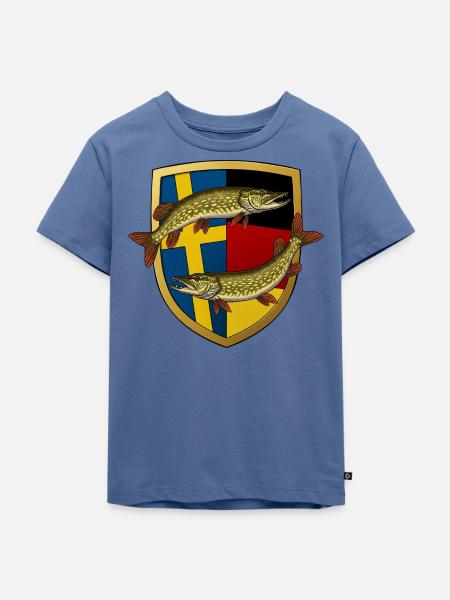 Hecht Angeln Fischen - Kinder Premium Bio T-Shirt - Taubenblau