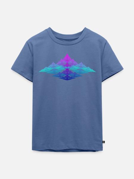 Fraktal Mountains - Kinder Premium Bio T-Shirt - Taubenblau