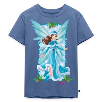 Schleich bayala Eyela Winter - Kinder Premium Bio T-Shirt - Taubenblau - Vorne - Mikhail (115cm)