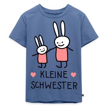 kleine Schwester (Hasen) - Kinder Premium Bio T-Shirt - Taubenblau - Vorne - Mikhail (115cm)