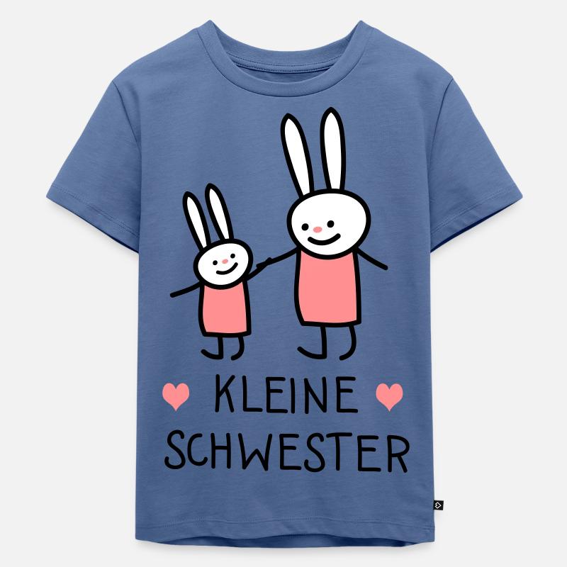 kleine Schwester (Hasen) - Kinder Premium Bio T-Shirt - Taubenblau