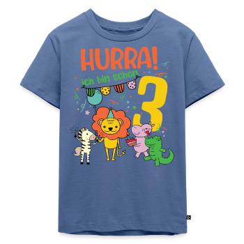 3. Geburtstag 3 Jahre Kinder - Kinder Premium Bio T-Shirt - Taubenblau - Vorne - Mikhail (115cm)