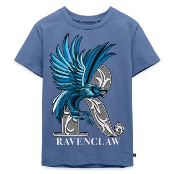 Harry Potter Ravenclaw Silver Monochrom - Kinder Premium Bio T-Shirt - Taubenblau - Vorne - Mikhail (115cm)