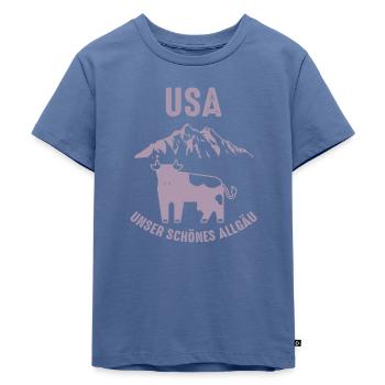 Urlaub im Allgäu Unser schönes Allgäu - Kinder Premium Bio T-Shirt - Taubenblau - Vorne - Mikhail (115cm)