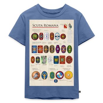 SCUTA ROMANA SCHILDE - Kinder Premium Bio T-Shirt - Taubenblau - Vorne - Mikhail (115cm)