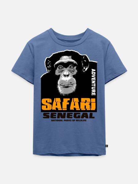 Senegal - Schimpanse - Kinder Premium Bio T-Shirt - Taubenblau