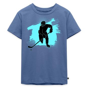 eishockey - Kinder Premium Bio T-Shirt - Taubenblau - Vorne - Mikhail (115cm)