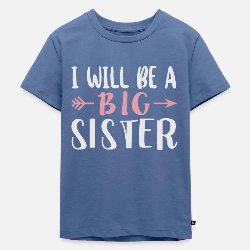 Ich werde große Schwester - Kinder Premium Bio T-Shirt - Taubenblau