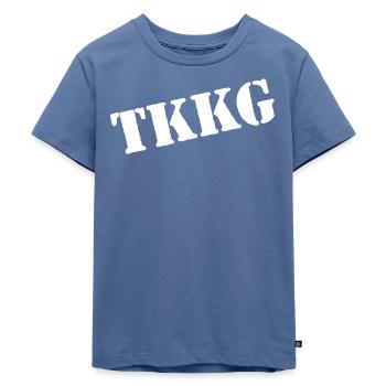 TKKG Classic Logo Schräg In Weiß - Kinder Premium Bio T-Shirt - Taubenblau - Vorne - Mikhail (115cm)