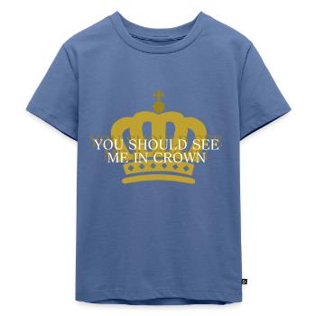 golden crown - Kids Premium Organic T-Shirt - stone blue - Front - Mikhail (115cm)