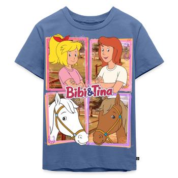 Bibi und Tina mit Amadeus und Sabrina - Kinder Premium Bio T-Shirt - Taubenblau - Vorne - Mikhail (115cm)