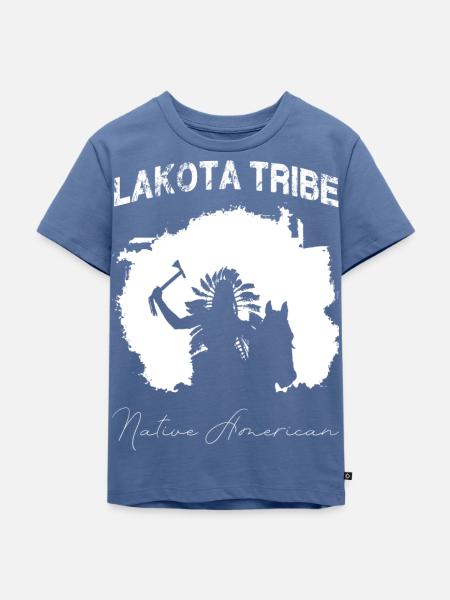indian westlich - Kinder Premium Bio T-Shirt - Taubenblau