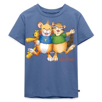 Leo Lausemaus und Didi Dachs Freunde - Kinder Premium Bio T-Shirt - Taubenblau - Vorne - Mikhail (115cm)