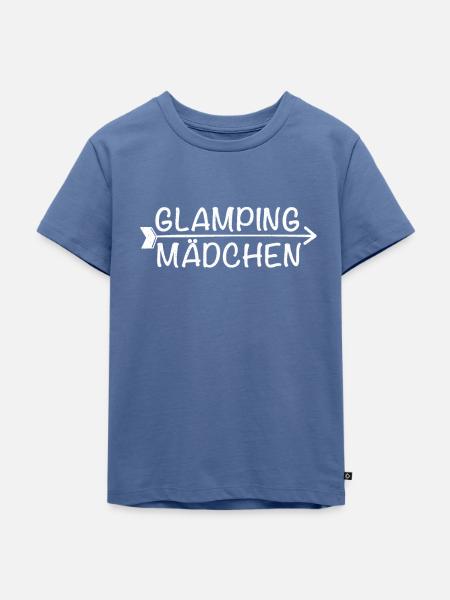 Glamping Mädchen - Kinder Premium Bio T-Shirt - Taubenblau