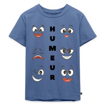 Humeur - T-shirt Premium bio Enfant - bleu pigeon - Devant - Mikhail (115cm)