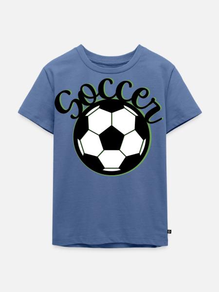 SOCCER GRÜN - Kinder Premium Bio T-Shirt - Taubenblau