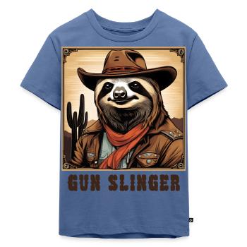 Sloth Gun Slinger - T-shirt Premium bio Enfant - bleu pigeon - Devant - Mikhail (115cm)