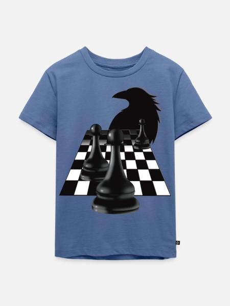 Surreale Schachkrähe - Kinder Premium Bio T-Shirt - Taubenblau