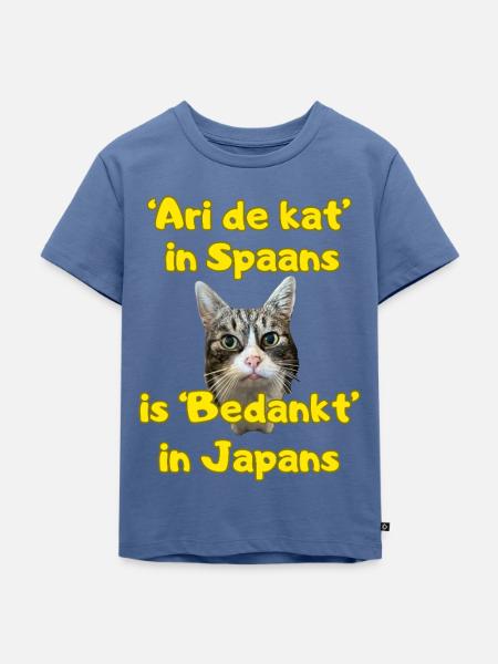 Ari die Katze - Kinder Premium Bio T-Shirt - Taubenblau