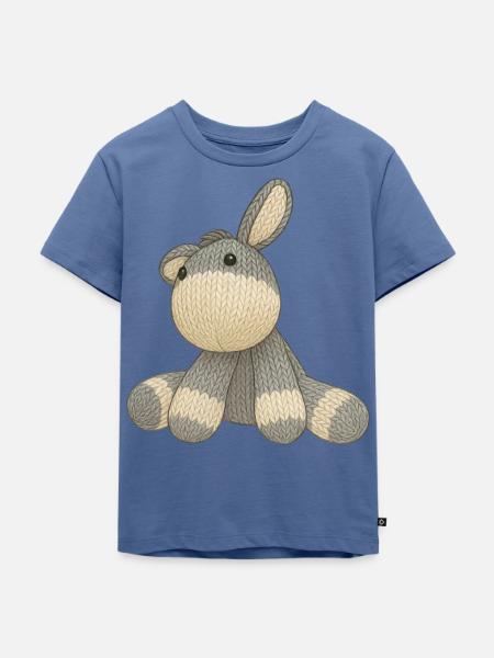 Strick Esel Emil - Kinder Premium Bio T-Shirt - Taubenblau