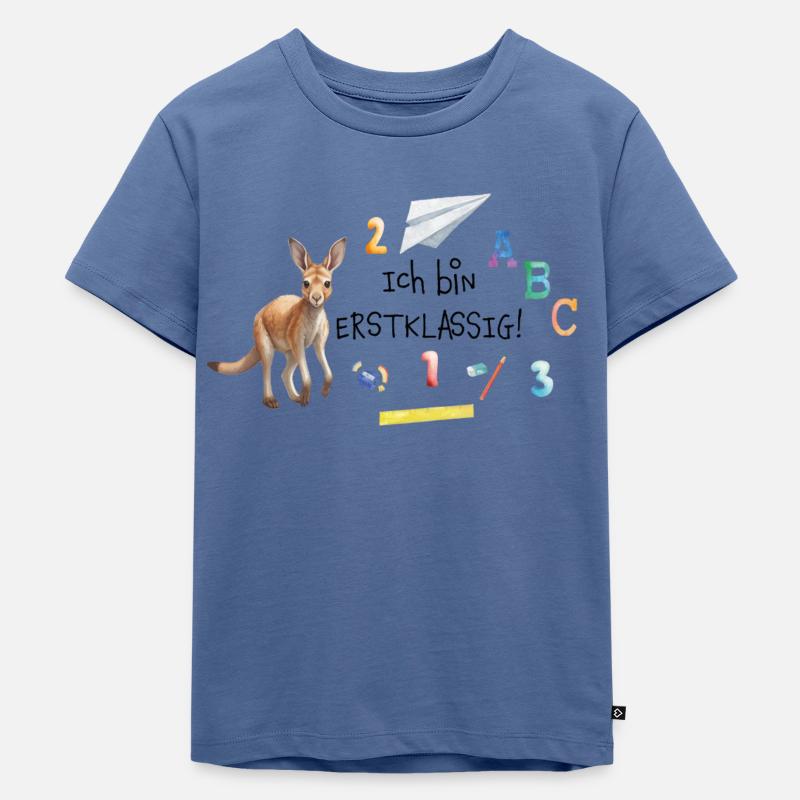 Ich bin Erstklassig! - Kinder Premium Bio T-Shirt - Taubenblau