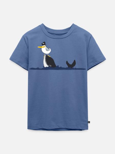 Möwe ahoi! (Wal) - Kinder Premium Bio T-Shirt - Taubenblau